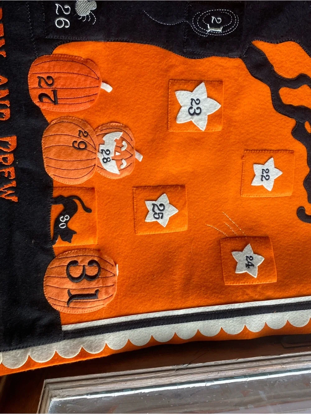 Happy Halloween Orange Wall Hanging Countdown